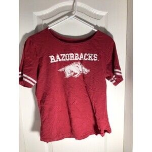Arkansas Razorbacks Womens Large National Collegian Red White Shirt